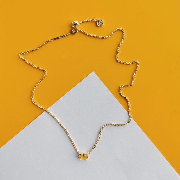 Cailin Gold Golden Yellow Crystal Necklace by Kendra Scott - Picture 2 of 4